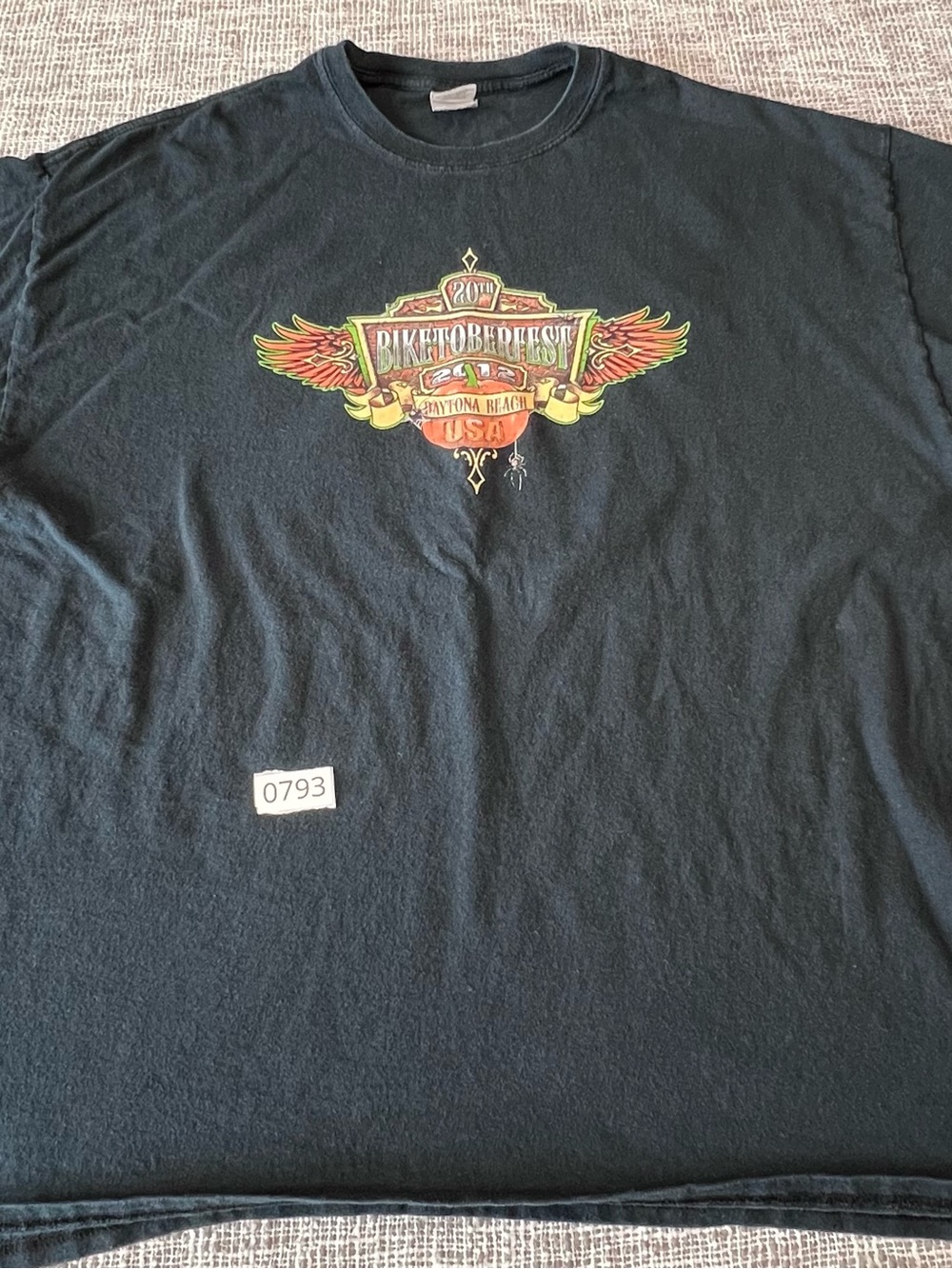 Gildan Black Short-Sleeve Tee with Multicolor Biketoberfest Graphic